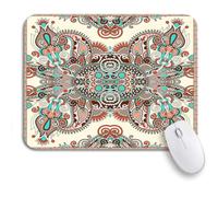 Alfombrilla De Ratón Pañuelo De Cuello De Seda Auténtica De Bolsillo con Patrón De Pañuelo En Ucraniano Antideslizante Mouse Pad Cómoda Alfombrilla para Computadora, para Oficina, 25 x 30cm