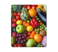 Alfombrilla de ratón para computadora con base de goma antideslizante, frutas y verduras frescas, alfombrilla de ratón lavable para juegos, alfombrilla de mouse portátil para laptop, oficina, hogar