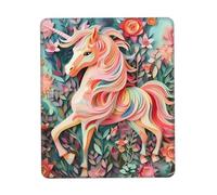 Alfombrilla de ratón para computadora con diseño de unicornio de corte de papel rosa, con costuras antidesgaste, impermeable, con base de goma antideslizante, adecuada para portátiles, oficina y hogar