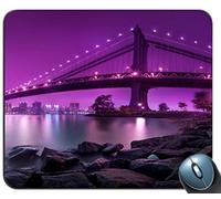 Alfombrilla de ráton para Juego de Costura de precisión, Manhattan Bridge Newyork City Patrón Rectángulo Personalizado Alfombrilla de ratón Antideslizante Alfombrilla para ratón de Juego