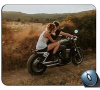Alfombrilla de ráton para juego de costura de precisión, pareja Motocicleta Love Speed Pattern Rectángulo personalizado Alfombra de mouse antideslizante de goma Alfombrillas para ratón de juego