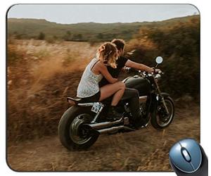 Alfombrilla de ráton para juego de costura de precisión, pareja Motocicleta Love Speed Pattern Rectángulo personalizado Alfombra de mouse antideslizante de goma Alfombrillas para ratón de juego