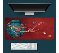 Alfombrilla de ratón para Juegos,400x600x2mm Alfombrilla ratón,Pájaro chino en flor ciruelo XXL Alfombrilla de Ratón de Gran Tamaño,Base de Goma Antideslizante,Adecuada para Jugadores,PC y portátil