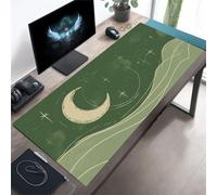Alfombrilla de Ratón para Juegos, 900x400x2 mm Alfombrilla Ratón XXL, Mouse Pad Gaming Grande Tapete Escritorio Lavable, Mejora la precisión y la Velocidad (Río Luna Verde)