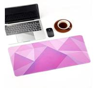Alfombrilla de ratón para Juegos 900x400x2mm Alfombrilla ratón,Triángulo geométrico rosa XXL Alfombrilla de Ratón de Gran Tamaño,Base de Goma Antideslizante,Adecuada para Jugadores,PC y portátil