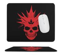 Alfombrilla De Ratón para Juegos Bandera De Canadá con Calavera Y Hojas De Arce Moderno Alfombrilla Escritorio Suave Gaming Tapete para Pc Gaming Accesorio 10X12In