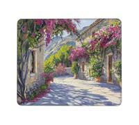 Alfombrilla de Ratón para Juegos Bordes Cosidos, Paisaje callejero Alfombrilla Ratón Pequeña 340 x 280 mm con Base de Goma Natural Antideslizante para Jugadores/Escritorio/Oficina/Hogar q-417