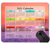 Alfombrilla de ratón para Juegos Calendario de 2021 años con Vacaciones, Sunrise Sunset Colors Alfombrilla de ratón con Borde Cosido