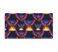 Alfombrilla de ratón para juegos con base de goma antideslizante, grande, para oficina, portátil, para hombre y mujer, compatible con Flame Fire Bird Purple Wings, 16 x 29.5 pulgadas