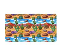Alfombrilla de ratón para juegos con base de goma antideslizante, grande, para oficina, portátil, para hombres y mujeres, compatible con Desert Tortoise Cactus, 16 x 29,5 pulgadas