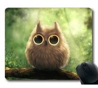 Alfombrilla de ratón para Juegos, Cortina de Ducha Tipo búho Animal de Papel Tapiz del búho Lindo, Alfombrilla de ratón con Bordes cosidos
