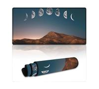 Alfombrilla de ratón para juegos Dawn Moon Phase de 24 pulgadas de largo x 12 pulgadas de ancho, teclado grande extendido para portátil, base de goma antideslizante con bordes cosidos para ordenador