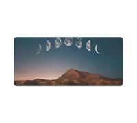 Alfombrilla de ratón para juegos Dawn Moon Phase de 36 x 16 pulgadas, teclado grande extendido para portátil, base de goma antideslizante con bordes cosidos para ordenador de oficina en casa.