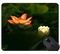 Alfombrilla de ráton para Juegos de Ilustraciones espirituales sagradas de Lotus Flower - Base de Goma Antideslizante Lotus de Mousepad