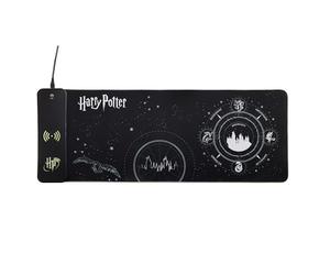 Alfombrilla de ratón para juegos Harry Potter XL RGB con cargador inalámbrico de 15 W | LED ajustable, antideslizante, impermeable