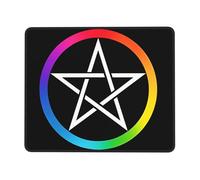 Alfombrilla De Ratón para Juegos Pentagrama Elemental Pagano Wicca Cinco Elementos Bordes Cosidos Mousepad Portátil Tapete Escritorio para Oficina Trabajo Mac 10X12In