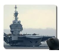 Alfombrilla de ratón para Juegos, portaaviones francés Charles de Gaulle (Alfombrilla para ratón, Base de Goma Antideslizante, Alfombrilla de ratón)