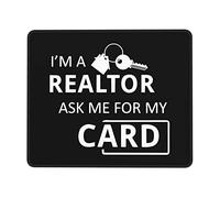 Alfombrilla De Ratón para Juegos, Soy Un Agente Inmobiliario Pregúntame Alfombrilla De Ratón Antideslizante Mousepad Portátil Alfombrilla De Escritorio para Juegos Pc 25X30Cm