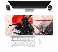 Alfombrilla de Ratón para Juegos XXL 800x400x3MM, Grande Alfombrilla ratón Antideslizante, Mouse Pad Gaming con Bordes Cosidos, Duradera y Cómoda para Gamers, PC y Portátil Caballero Oscuro