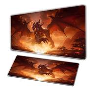 Alfombrilla de ratón para juegos, XXL mousepad, no slip keyboard stitching edge, laptop protection office pad for teenage anime and gaming enthusiasts, Fire Dragon mousepad (800-400-3 cm)