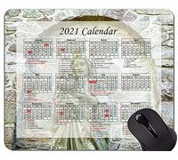 Alfombrilla de ratón para Juegos Yanteng Calendario de 2021 años con Vacaciones, Alfombrilla de ratón Crown Cross Saint con Borde Cosido