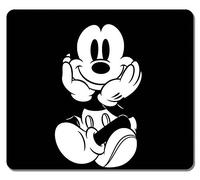 Alfombrilla de ratón para videojuegos, alfombrilla grande de ratón de 30 x 30 x 0,35 cm, personalizable con diseño de Mickey Mouse, color negro