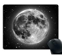 Alfombrilla de ratón para videojuegos Smooffly, luna completa con estrellas en el fondo, goma gruesa antideslizante, gran alfombrilla de ratón