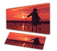 Alfombrilla de ratón para videojuegos, XXL ratón, no slip keyboard stitching edge, oficina y juegos enthusiast laptop protection office pad, sunset scenery mousepad (B, 70-30-3CM)