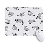 Alfombrilla De Ratón Patrón De Garabato De Animal Mapache Lindo En Acción, Adorable Bebé Bandido Mouse Pad Pequeña Cómoda Alfombrilla para Ratón De Oficina, para Hogar, Portátil, 25 x 30cm