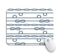 Alfombrilla De Ratón Patrón De Nudo De Cuerda Marina De Marinero Azul Marino Antideslizante Mouse Pad con Bordes Cosidos Mouse Pad Pequeña, para Hogar, Portátil, 25 x 30cm