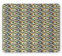 Alfombrilla De Ratón Patrón De Punteros De Dirección En Zigzag con Detalles Modernos Y Coloridos, Estampado Geométrico Alfombrilla Ratón Ordenador Cómoda Mouse Pad Pequeña, para Oficina, 25x30cm