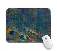 Alfombrilla De Ratón Patrón Exótico De Plumas De Pavo Real Azul Oscuro con Rayas Orientales del Mar Alfombrilla Gaming Cómoda Alfombrilla para Computadora, para Hogar, Portátil, 25 x 30cm