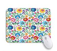 Alfombrilla De Ratón Patrón Flower Popular Polaca Colores Wzory Lowickie Wycinanki Verde Alfombrilla Raton Duraderos Alfombrilla Para Ratón De Oficina, Para Hogar, Oficina, 25 x 30cm