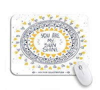 Alfombrilla De Ratón Patrón Y Hermoso Texto Eres Mi Círculo De Sol Mouse Pad Pequeña Resistente A La Abrasión Alfombrilla Raton, Para Portátil, Ordenador, 25 x 30cm