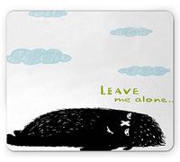 Alfombrilla De Ratón Peculiar, Deprimido, Melancólico, Peludo, Dicho: Déjame Solo, Acostado, Soledad, Diseño Alfombrilla Raton Moderno Mouse Pad Pequeña, para Oficina, Ordenador, 25x30cm