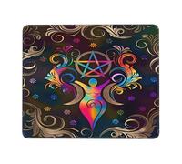 Alfombrilla De Ratón Pentagrama De La Diosa De La Triple Luna Wicca Resistente Alfombrilla para Ratón Duradero Gaming Tapete para Ordenador Pc Mujer 10X12In