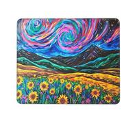 Alfombrilla de Ratón Pequeña 24 x 28 cm - Cielo estrellado girasol Mousepad, Alfombrilla Ratón de Neopreno - Gaming Accesorios con Bordes Cosidos, Base de Goma Antideslizante, Oficina Accesorios r-954