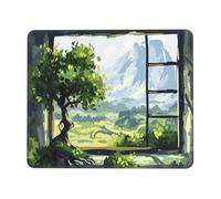 Alfombrilla de Ratón Pequeña 25 x 20 cm - Ventanas paisajes Mousepad, Alfombrilla Ratón de Neopreno - Gaming Accesorios con Bordes Cosidos, Base de Goma Antideslizante, Oficina Accesorios r-155