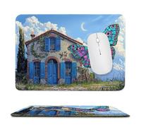 Alfombrilla de Ratón Pequeña 26 x 21 cm - Cabaña de mariposas Mousepad, Alfombrilla Ratón impermeable - Gaming Accesorios con Bordes Cosidos, Base de Goma Antideslizante, Oficina Accesorios C-359