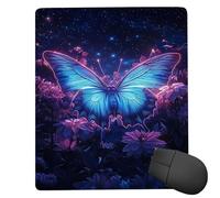 Alfombrilla de Ratón Pequeña 29 x 24 cm - Mariposa estrellada Mousepad, Alfombrilla Ratón impermeable - Gaming Accesorios con Bordes Cosidos, Base de Goma Antideslizante, Oficina Accesorios C-882