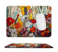 Alfombrilla de Ratón Pequeña 32 x 26 cm - Conejo de flores Mousepad, Alfombrilla Ratón impermeable - Gaming Accesorios con Bordes Cosidos, Base de Goma Antideslizante, Oficina Accesorios C-414