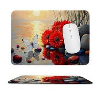 Alfombrilla de Ratón Pequeña 42 x 35 cm - Flores del atardecer Mousepad, Alfombrilla Ratón impermeable - Gaming Accesorios con Bordes Cosidos, Base de Goma Antideslizante, Oficina Accesorios C-828