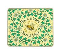 Alfombrilla de ratón pequeña, diseño de abeja, hiedra de crisantemo amarilla, cuadrada, de goma, lavable, ideal para el hogar, oficina, escritorio, laptop, jugadores, regalo, cuadrado de 8 x 10