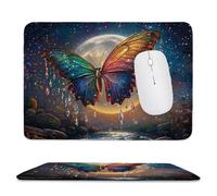 Alfombrilla de Ratón Pequeña para Juegos de Velocidad, Mouse Pad Mariposa lunar 180 x 220 mm Alfombrillas Ratón Tamaño Pequeña, Mejora la Precisión y la Velocidad, Alfombrilla Escritorio Mujer es-1161