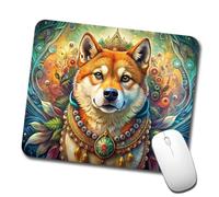 Alfombrilla De Ratón, Perro Shiba Inu Bohemio Ergonómico Alfombrilla Gaming Antideslizante Mouse Mat para Pc Oficina Ordenador 25X30cm
