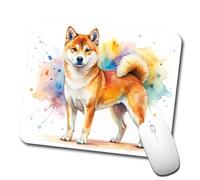 Alfombrilla De Ratón, Perro Shiba Inu En Acuarela Multifuncional Alfombrilla Gaming Professional Mousepad para Trabajo Pc Oficina 25X30cm