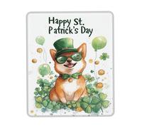 Alfombrilla De Ratón, Perro Shiba Inu Feliz Día De San Patricio Cachorro Perro Mousepad Multifuncional Alfombrilla Raton Professional Mouse Pad para Ratón Juegos 25X30Cm