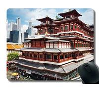 Alfombrilla de ratón Personalizada, Cabeza de Buda en Pintura de Buda, Templo de reliquia del Diente de Buda Base de Goma Antideslizante Alfombrilla de ratón