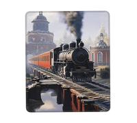 Alfombrilla de ratón personalizada con diseño de tren castaño - Diseño único para juegos y oficina, impresión a todo color, base de goma antideslizante, perfecta para computadoras portátiles y