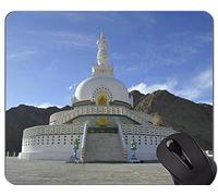Alfombrilla de ratón personalizada, Shanti Stupa estatua Buda Zen antideslizante goma Base Mousepad